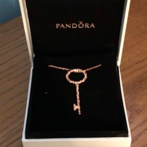Pandora Rose Gold Regal Key Necklace